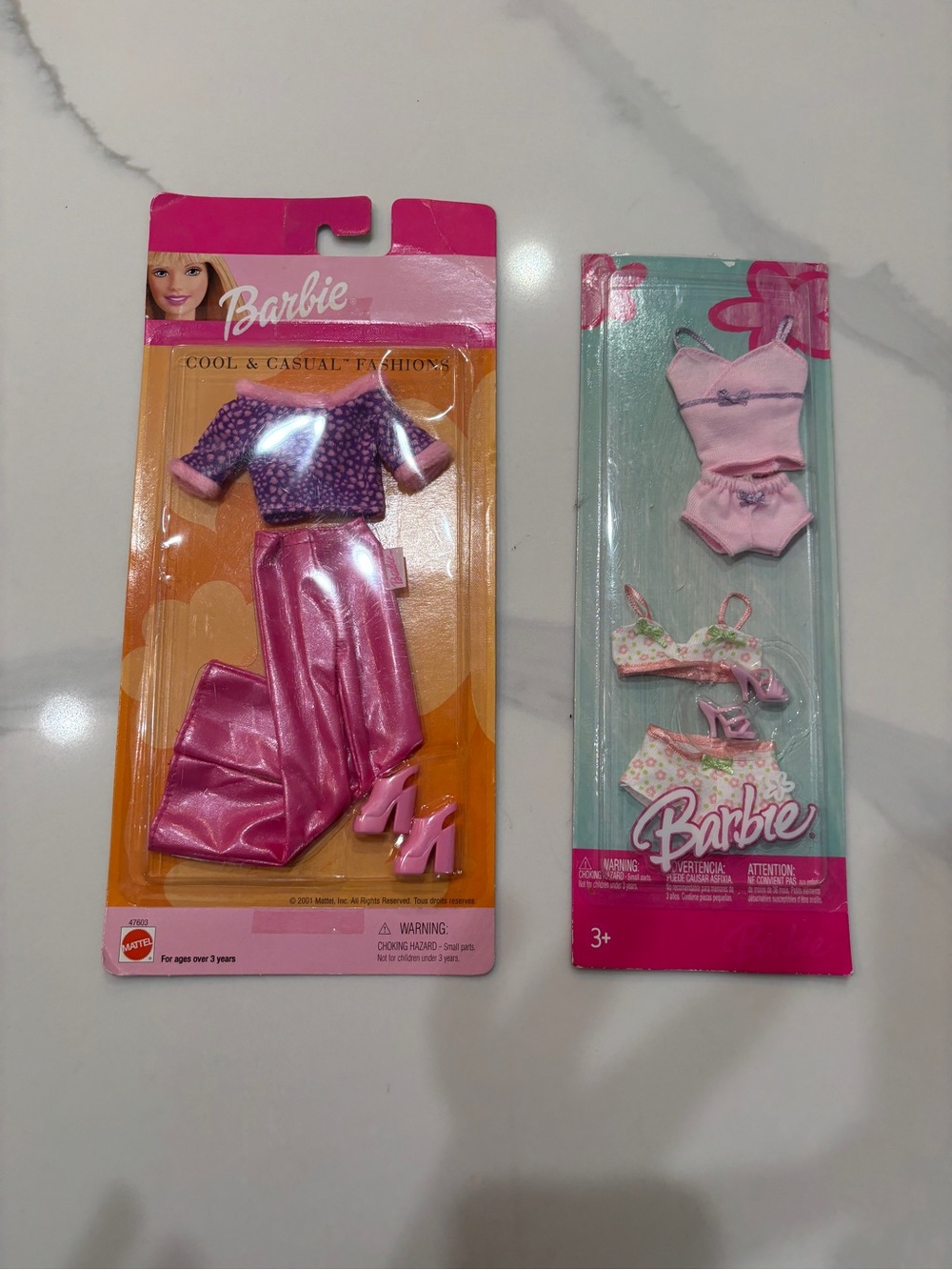 Vintage 2001/2005 Barbie Pink & Purple Doll Outfit Sets - Mix-and-Match Fashion